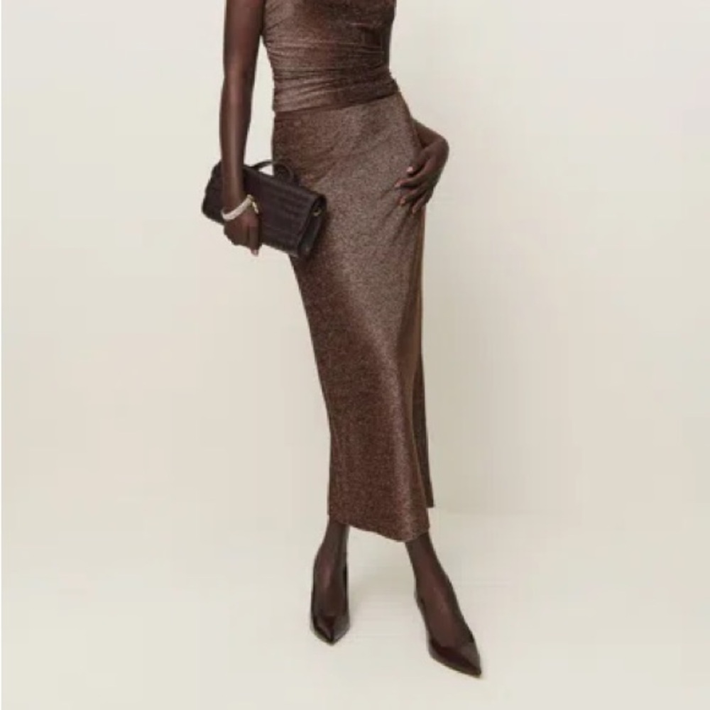Reformation Maria Knit Skirt in Cafe Sparkle - NEW - Size Small (small flaw)